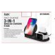Itek 3-in-1 Qi Wireless Charging Stand with USB-C Cable, Black - Streamline Your Charging Needs in Style