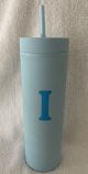Modern Expressions BLUE Tumbler with Straw- Letter I 20 Fl Oz (590 Ml) New - s-l1600.jpg